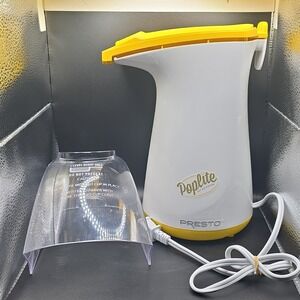 Presto PopLite Hot‎ Air Electric Popcorn Maker White/Yellow Removable Top Cup